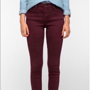 Just Black Burgundy skinny jeans
